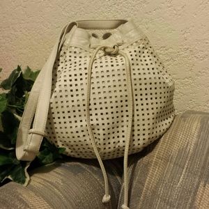 LAST CHANCE BAG‼️ BRIO White Perforated All Leather Drawstring Sa…